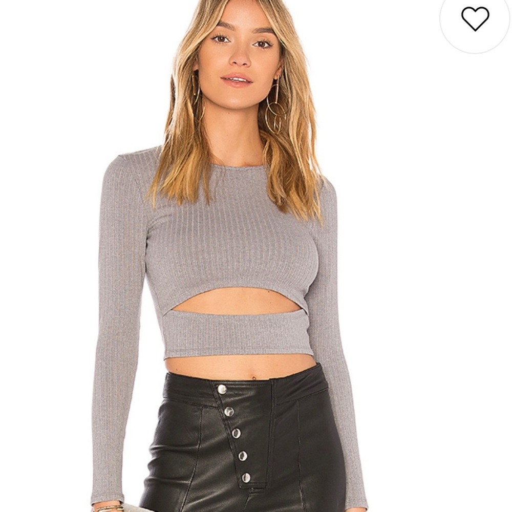 Lovers + Friends grey crop top